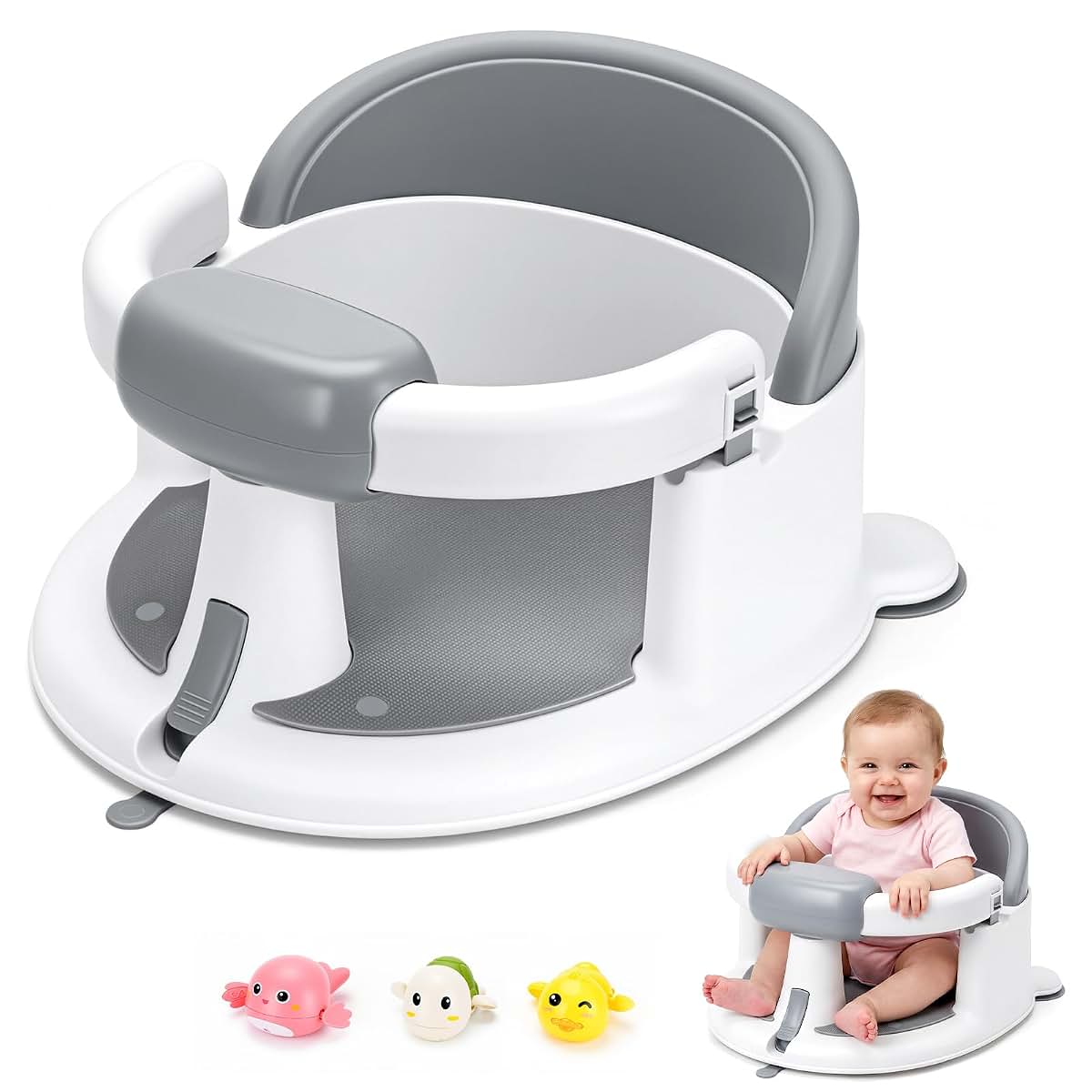 Baby Bath Seat with Suction Cups for 6-24 Months