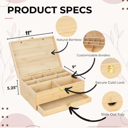 The Conscious Mom Bamboo Baby Keepsake Box with 5 Memory Items