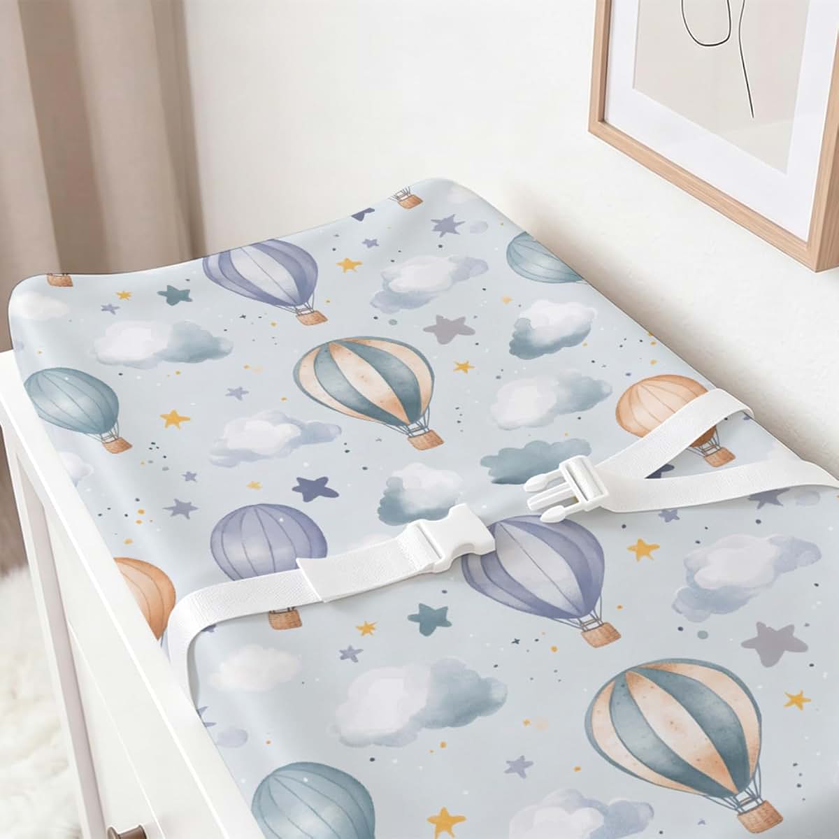 S2tMhb Hot Air Balloon Pattern Changing Pad Covers for Baby Boys Girls,Clouds Theme Stretchy Toddler Diaper Changing