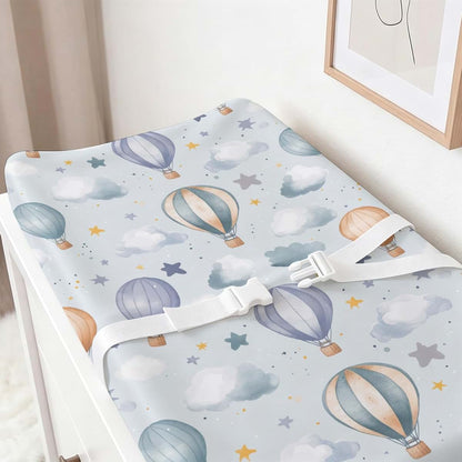 S2tMhb Hot Air Balloon Pattern Changing Pad Covers for Baby Boys Girls,Clouds Theme Stretchy Toddler Diaper Changing