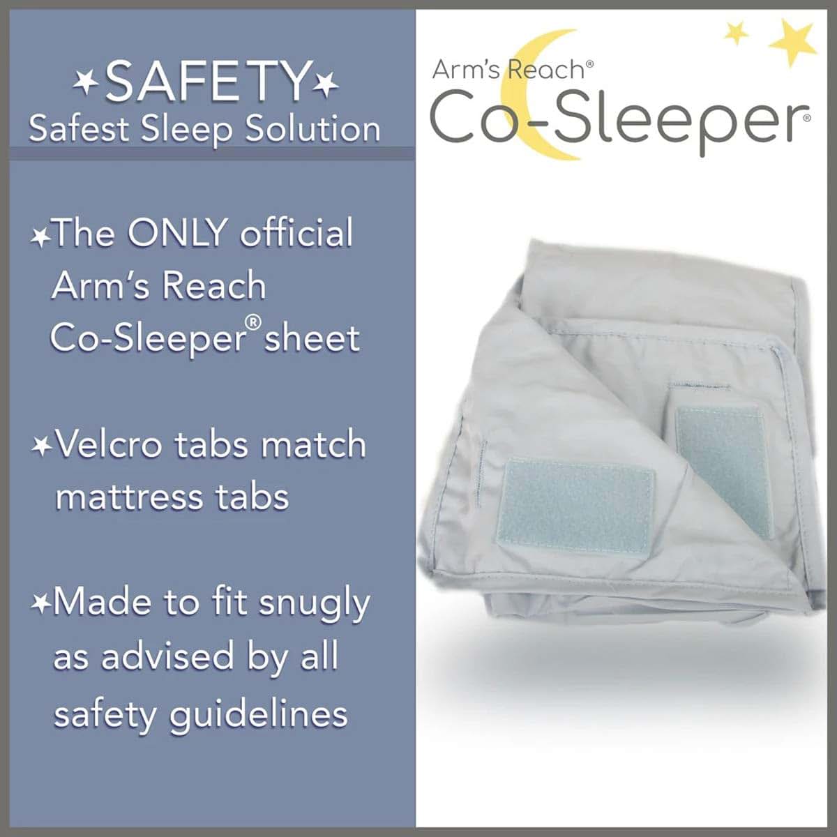 Arm's Reach 100% Cotton Fitted Bassinet Sheets for Ideal and Ideal Ezee Co-Sleepers