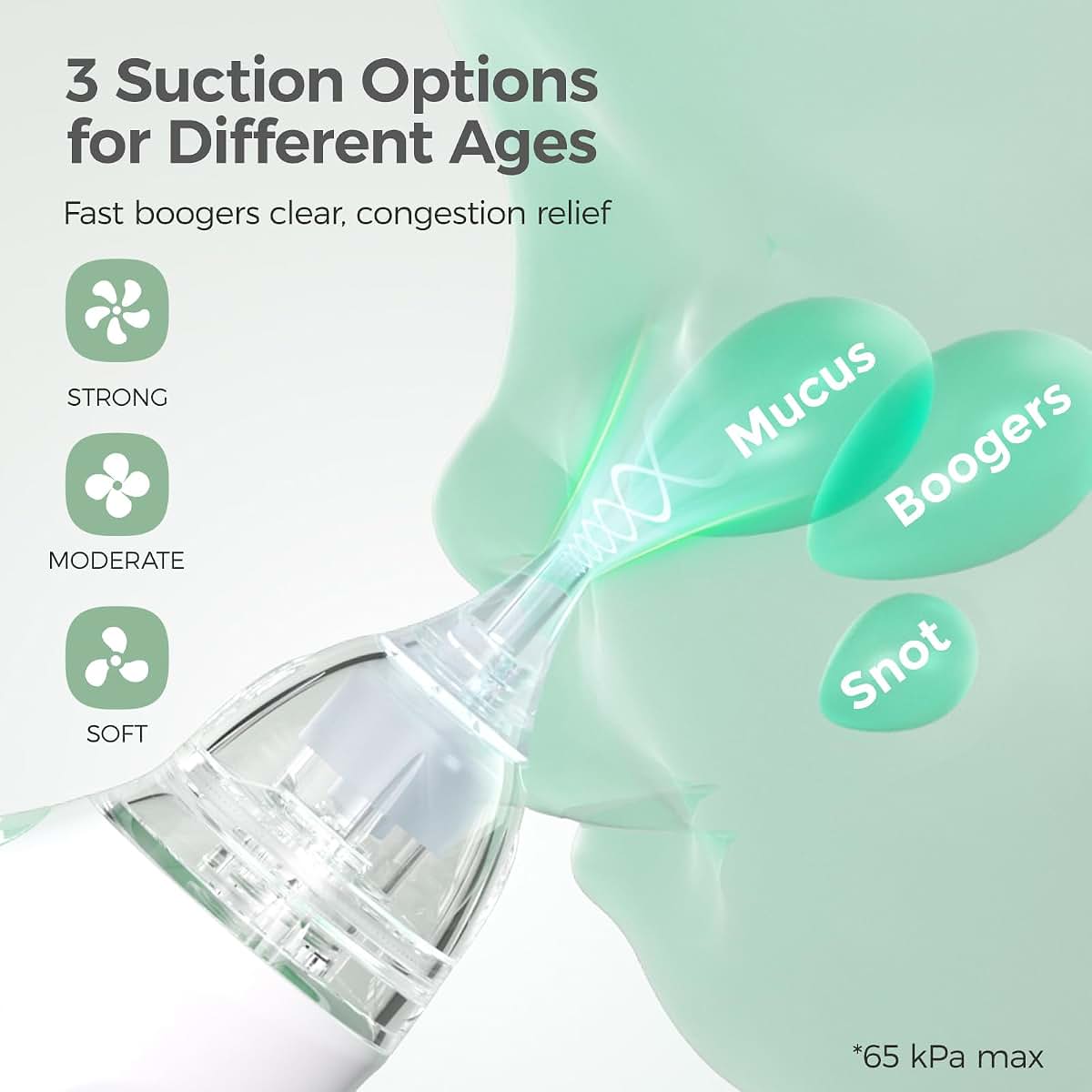 Momcozy Electric Nasal Aspirator for Baby, 3 Levels, Light and Music