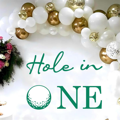 Unonede Golf Wall Decal, Hole in One Birthday Backdrop, Vinyl Sheet for Party Decor