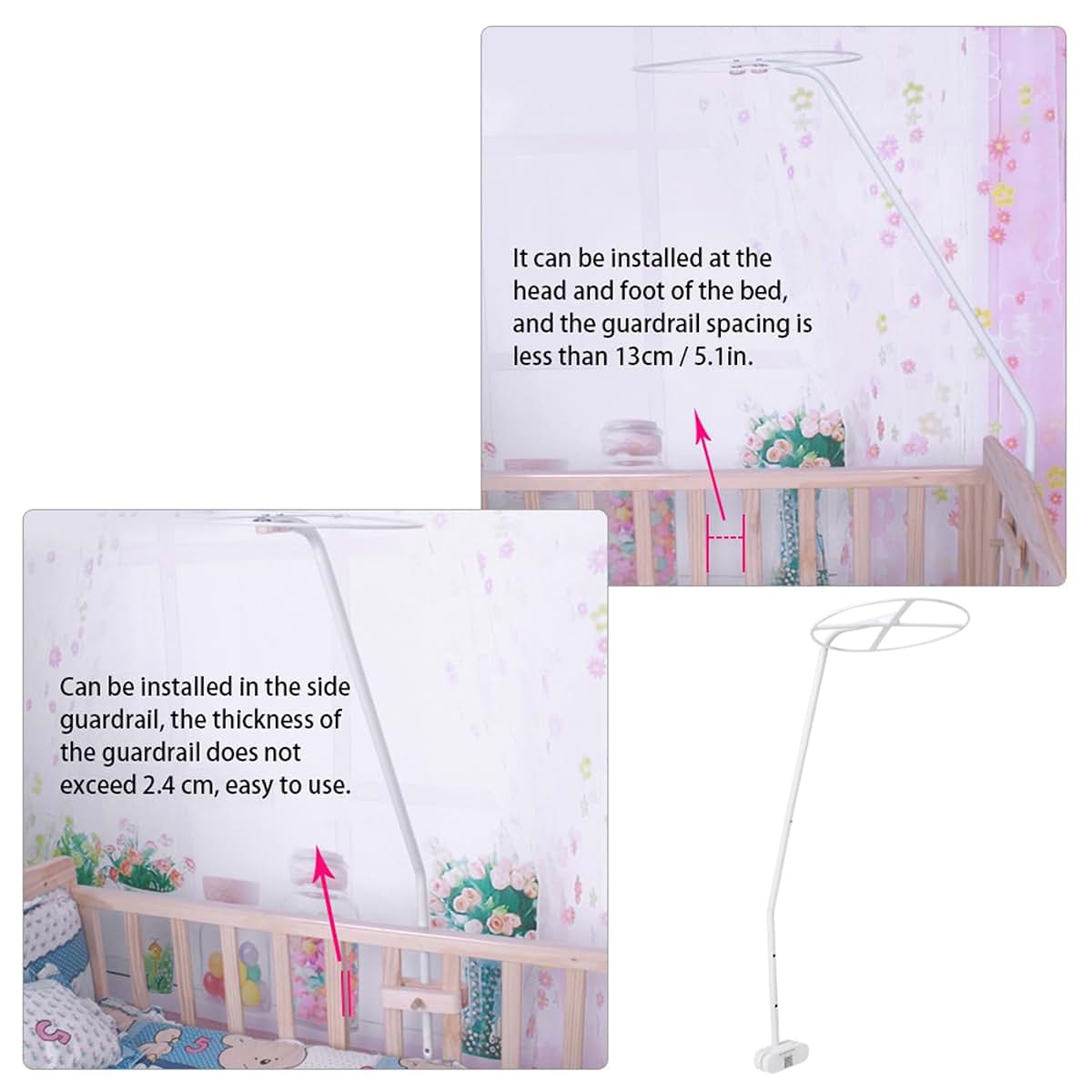 Chengusy Mosquito Net Canopy Stand for Cots and Cribs