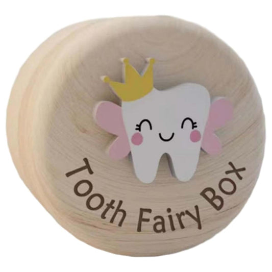 DUDOK 1/4 Children Teething Box - Kids Tooth Box, Wooden Baby Teeth Box | Elegant Baby Fairy Teeth Box, Tooth Keepsake
