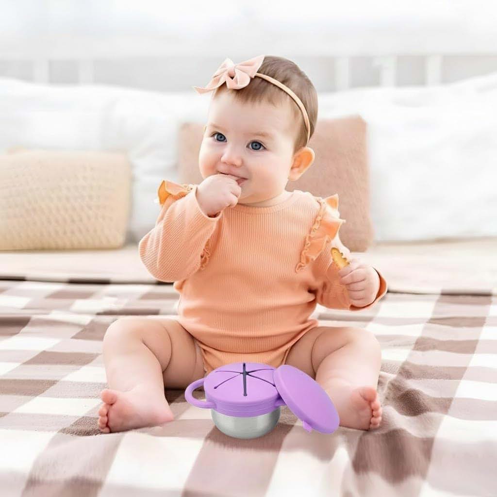 PandaEar Stainless Steel Toddler Snack Cups 2 Pack