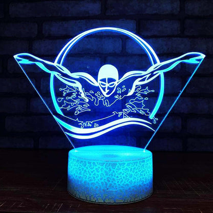 Jinnwell 3D Swimming led Night Light Lamp Illusion Night Light 16 Color Changing Table Desk Decoration Gift Acrylic (photo 4)
