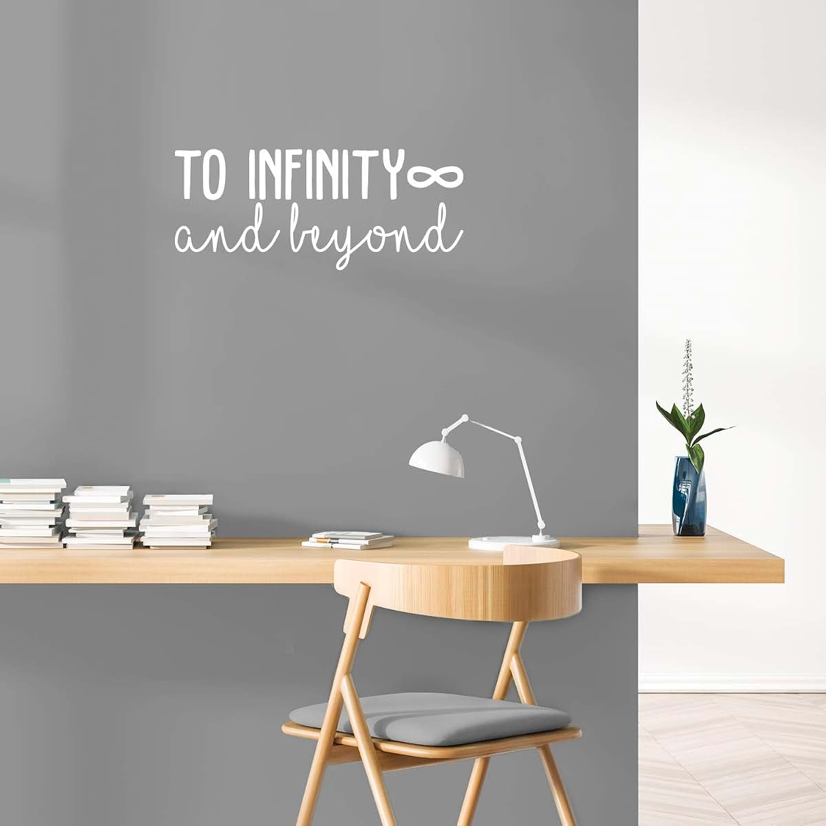 BabyOneStop Vinyl Wall Art Decal - To Infinity And Beyond Quote Sticker - 10.5 x 25 Inches - White