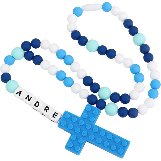 Custmade Personalized Name Silicone Rosary For Baptism Gift