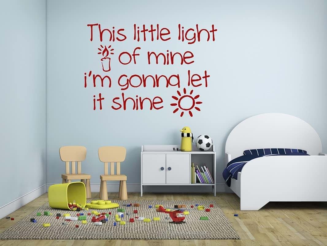 Mesllings This Little Light of Mine Vinyl Wall Decal - Red