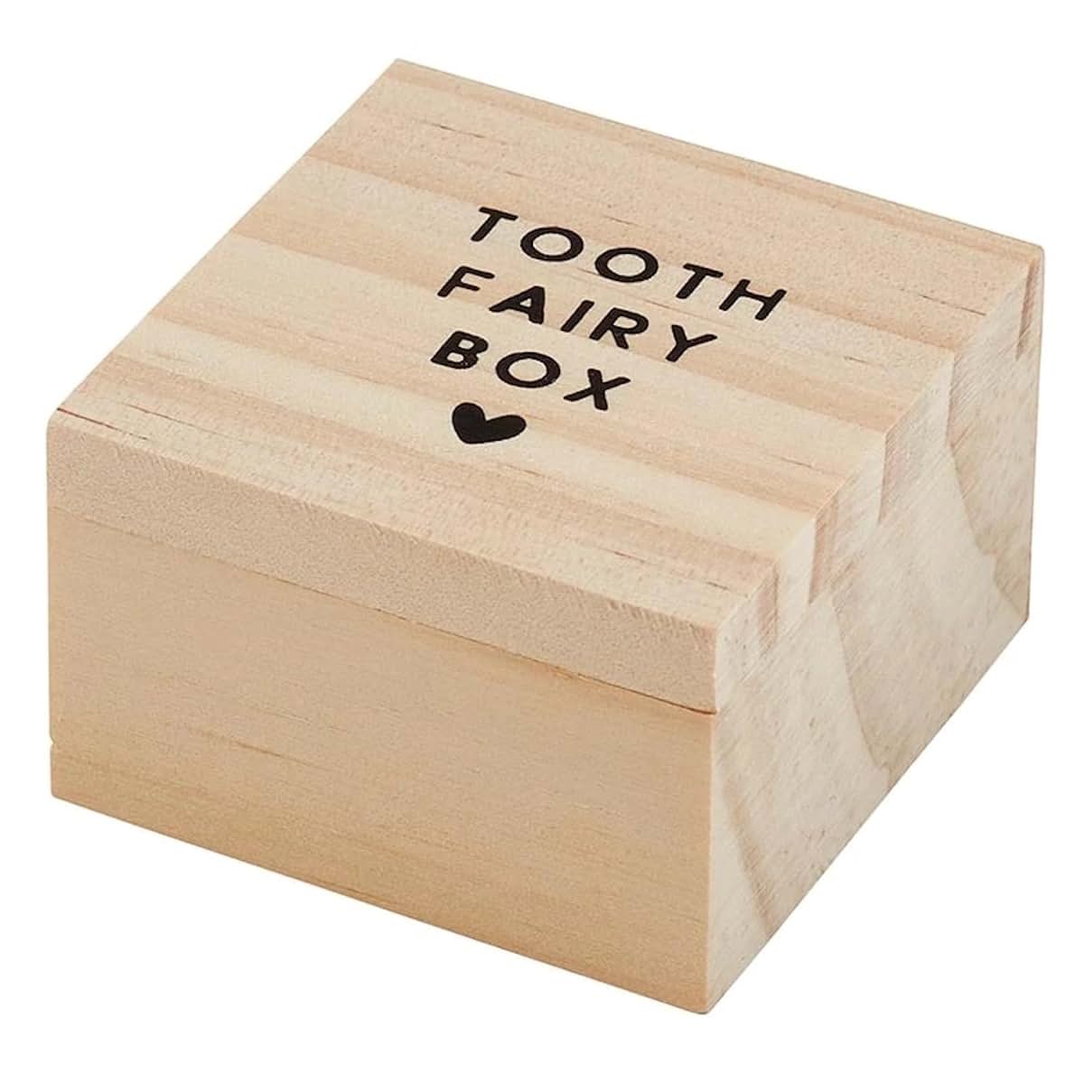 Stephan Baby Keepsake Box Pine Wood Memory Storage Case for Infant Tooth Gift 2", Tooth Fairy Box