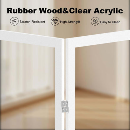 TSAYAWA Clear Acrylic Dog Gate, 6 Panel, 107.957-Inch Wide