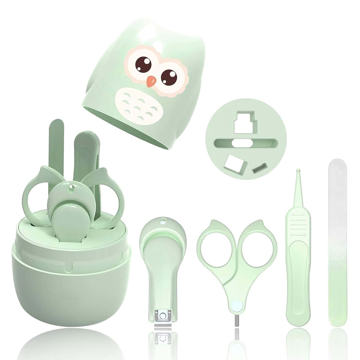 HyAdierTech Baby Nail Clippers Set, 4-in-1 Baby Nail Care Kit with Cute Case