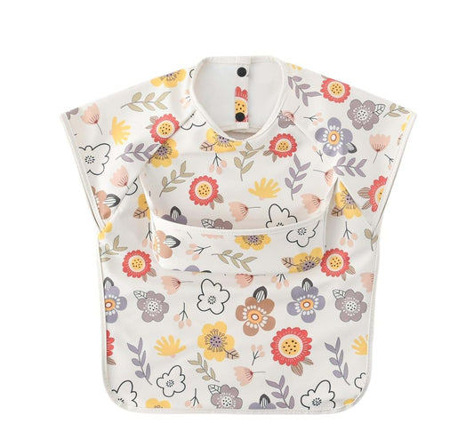 GZMM Waterproof Baby Bibs,Infant Toddler Extra Cover Feeding Bib With Food Catcher,Easy Clean & Washable