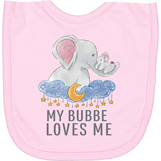 Inktastic I Love My Bubbe Newborn Bib with Elephant Design, Cotton Jersey