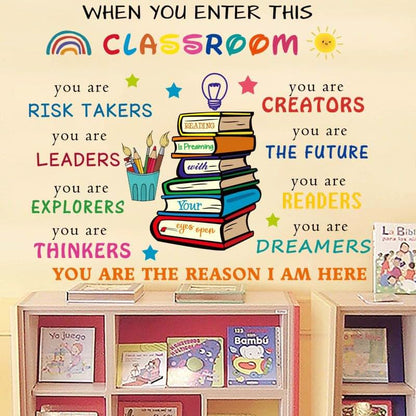 You Entry This Classroom Wall Art Sticker, Peel and Stick Motivational Vinyl Decal, 35.5 x 11.8 Inch Sheet