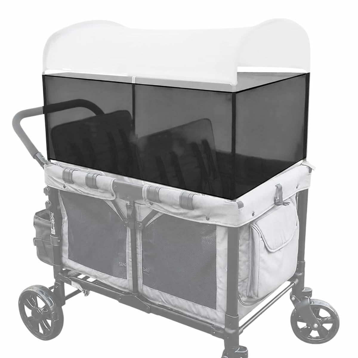 SHINETEC 4-Sided Elastic Mesh Sunshade Fence, Breathable Ventilated Wagon Sun Cover with Elastic Edge, Lightweight