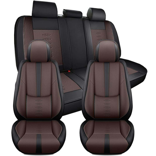 NCCLOVELY Car Seat Covers for Chevy Equinox EV 2024-2025, Black and Coffee 5-Seat Full Set