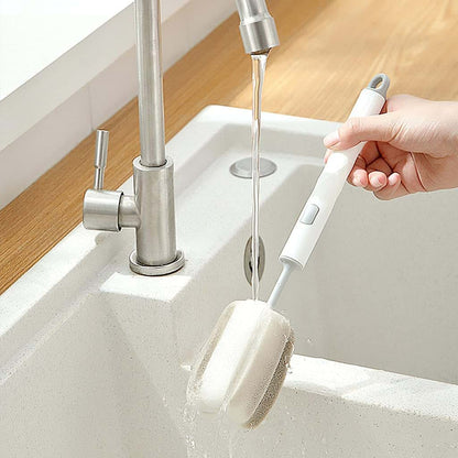 BOLOUY Cup Brush Practical Cup Brush Household Long Handle Replaceable Sponge for Vacuum Flask Baby Bottle Coffee (photo 3)