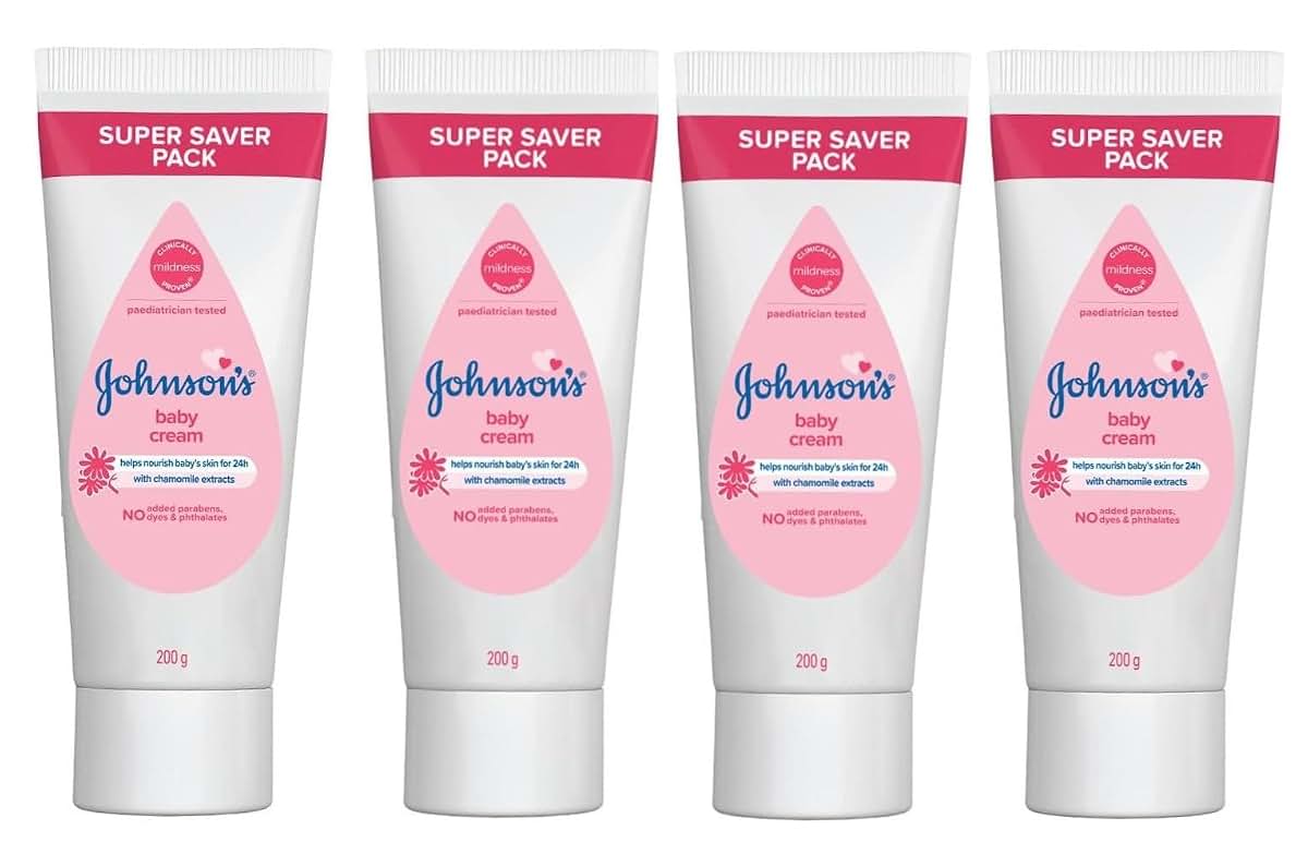 Fountina John&Son Baby Cream, 200g Moisturizing Lotion, 4-Pack