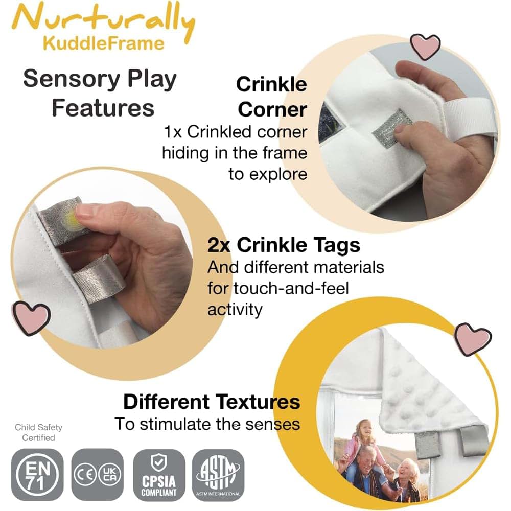 Chrome Cherry KuddleFrame - Nurturally - Lovely Unisex Comfort Blanket with Photo Holder and Pacifier Tag, Soft (photo 3)