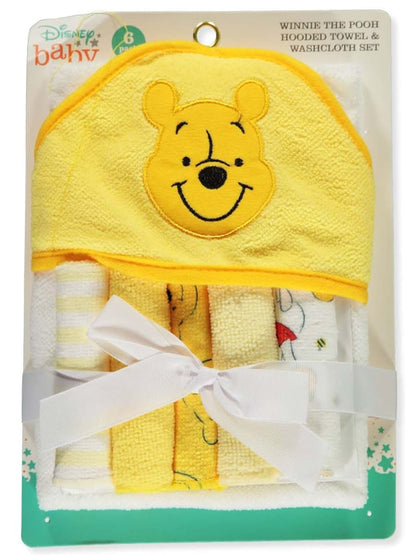 Cudlie Accessories Winnie The Pooh Hooded Towel & Washcloth Set