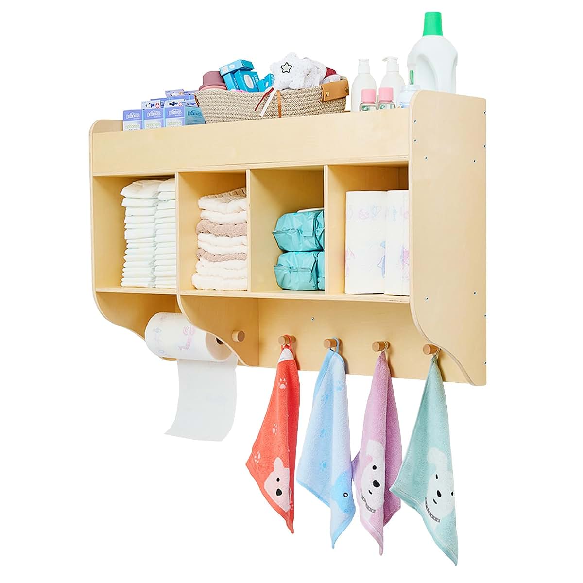 Monläurd Birch Diaper Organizer for Wall