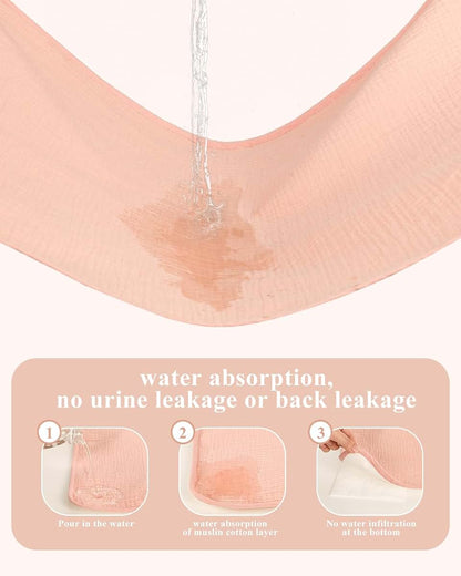 Jundetye Waterproof Portable Changing Pad 2 Pack, Muslin Cotton Baby Changing Mat Comfortable & Breathable, Foldable