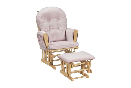 Suite Bebe Mason Nursery Rocking Chair with Ottoman, Wooden Glider for Baby Nursing, Smooth Gliding Rocker, Poetic