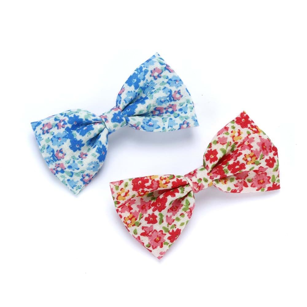 Peppercorn Kids 2-PC Floral Bow Hair Clip Set - Red/Blue (photo 4)