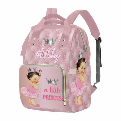 VIPOPSA Personalized Diaper Bag a Little Princess Girls Backpack Custom Mommy Bag Casual Daypack Customized Gift for (photo 4)