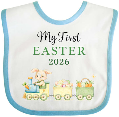 My First Easter 2026 Train Baby Bib