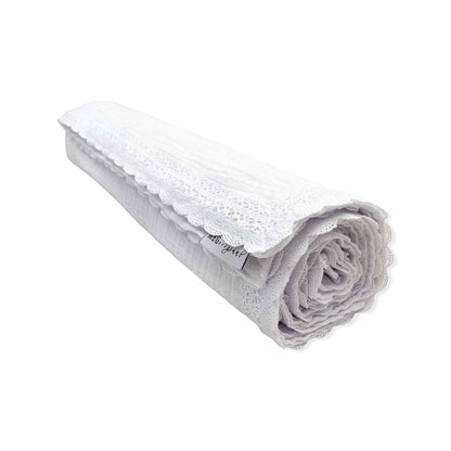 Meg Original Heirloom Collection Baby Blanket In Solid White (photo 2)