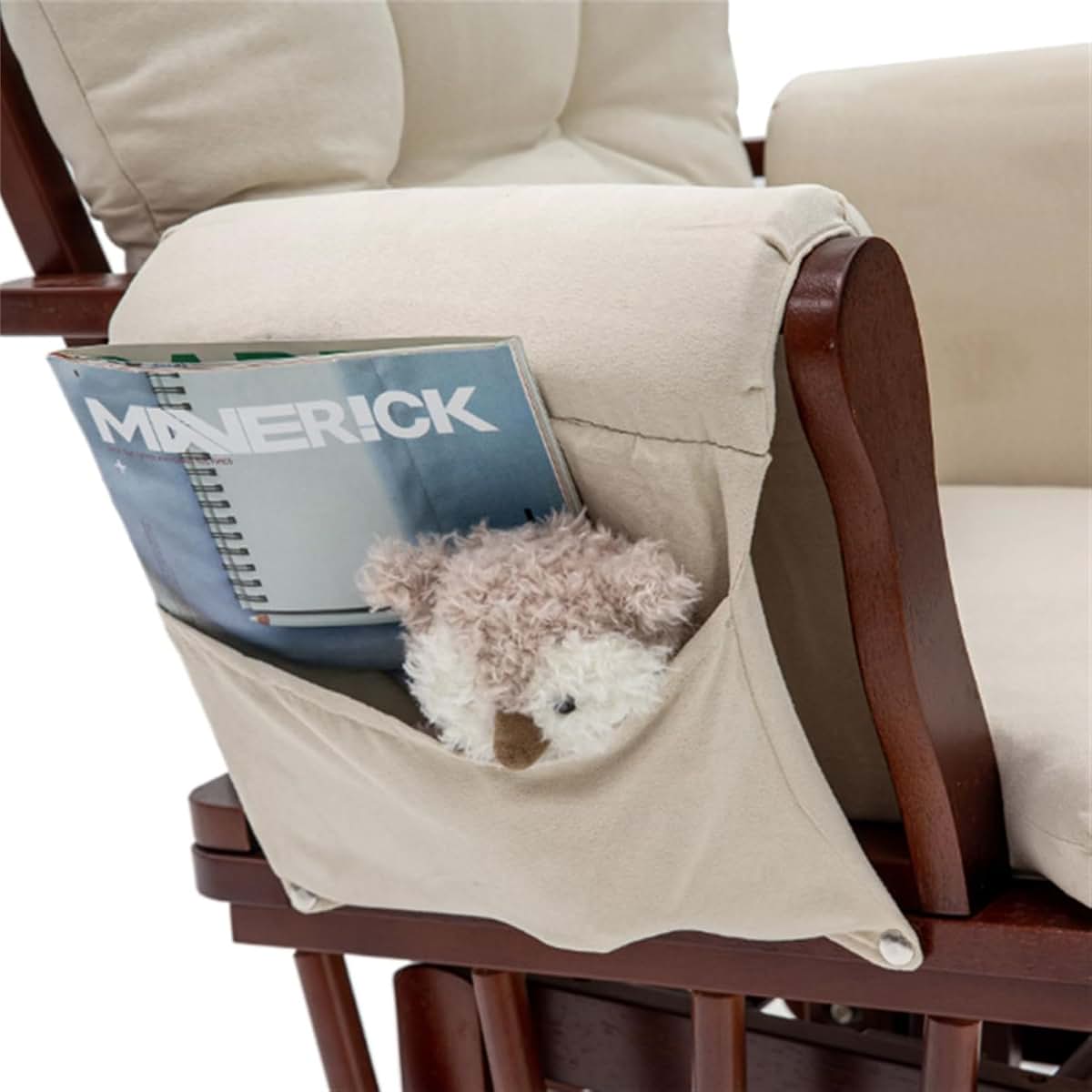 Taseki 5-Piece Glider Rocker Cushion Set With Side Pockets In Beige (photo 3)