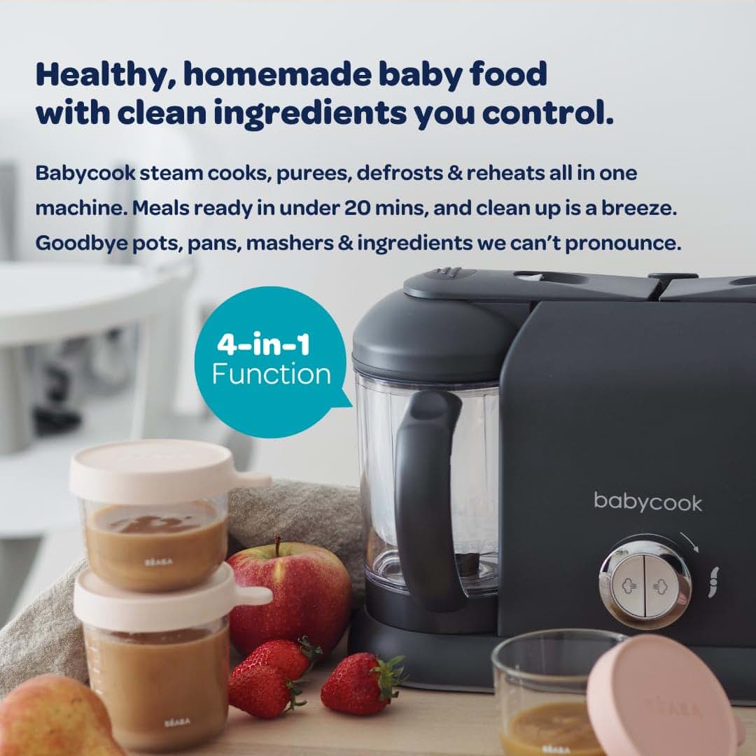 Béaba BEABA Babycook Duo 4 in 1 Baby Food Maker, Puree Steamer and Blender for Purees, Grinder with Auto Steam Cooking (photo 4)