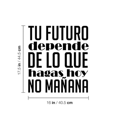 BabyOneStop Vinyl Wall Art Decal - Spanish Inspirational Quote - 17.5 x 16 Inches - Black