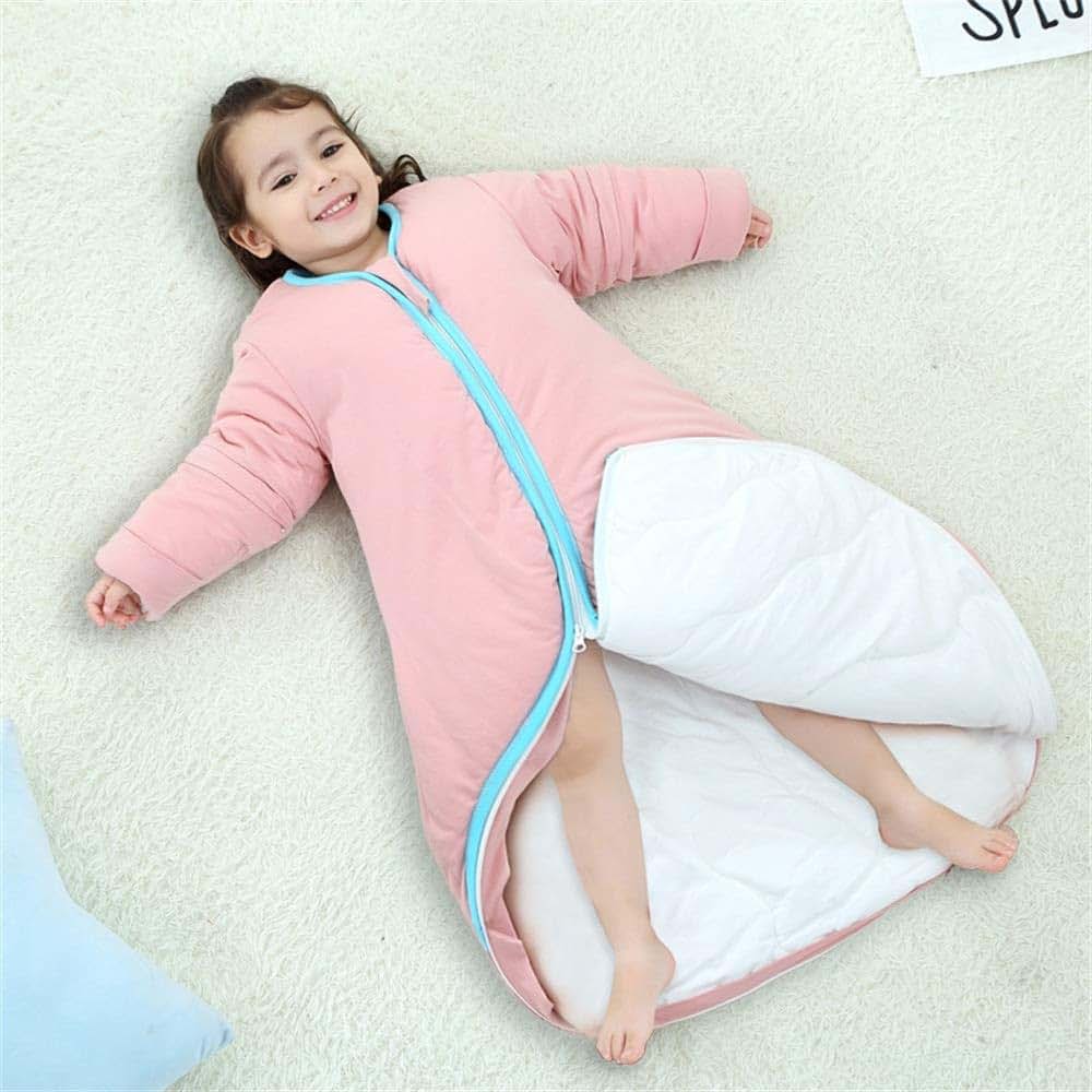 Ouyun Organic Cotton Detachable Sleeve Wearable Blanket, Solid Pink Whale, 2.5tog (photo 3)