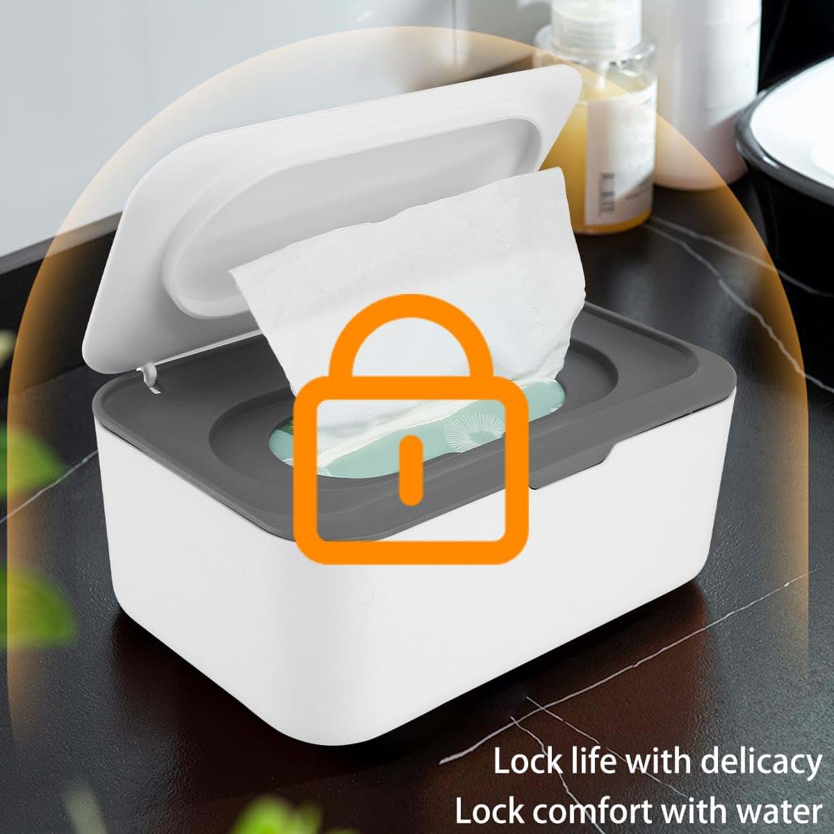 Wipes Dispenser Holder for Baby: Large Capacity Moisture Seal Wipe Container