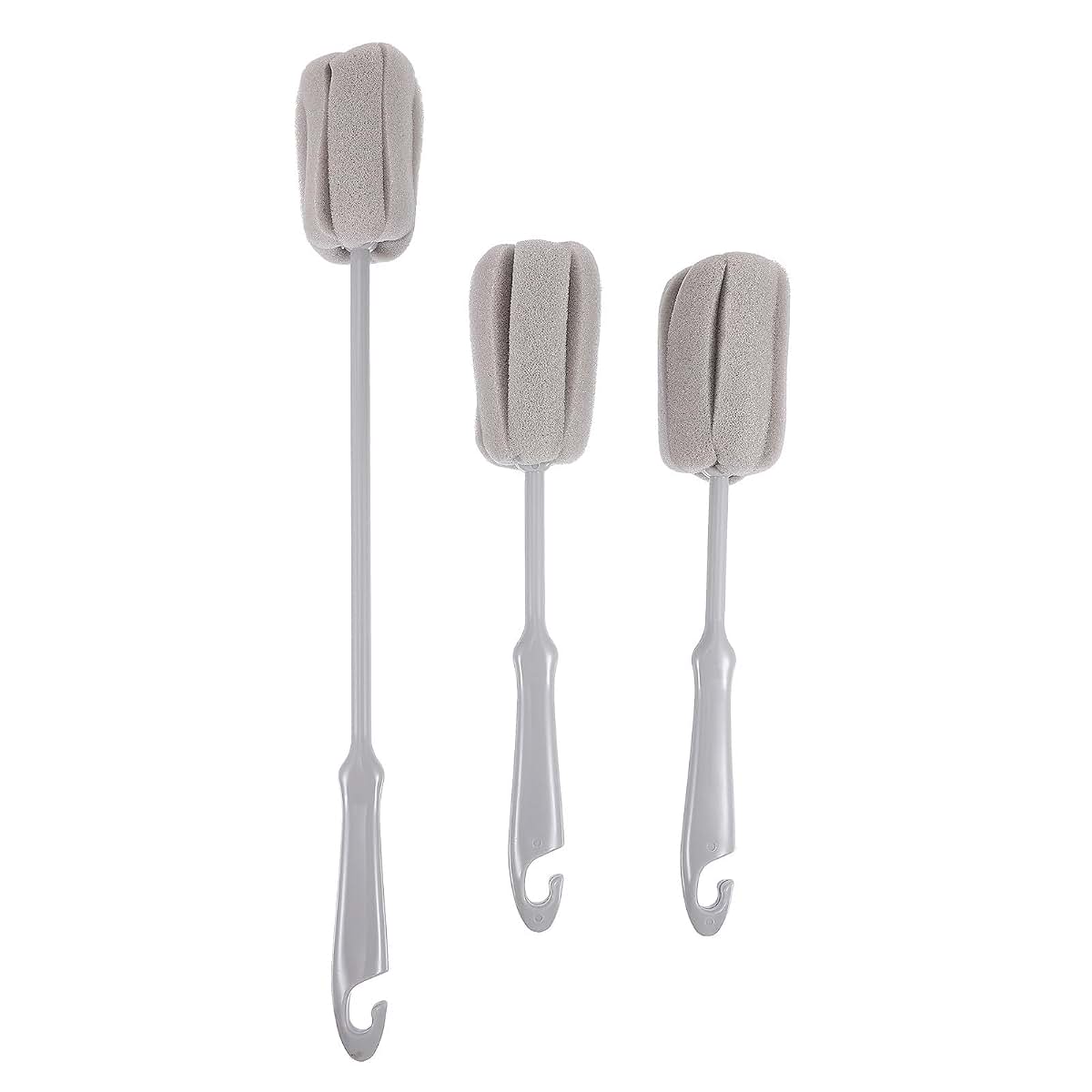 Hanabass 3-Piece Sponge Baby Bottle Brush Set With Long Handles