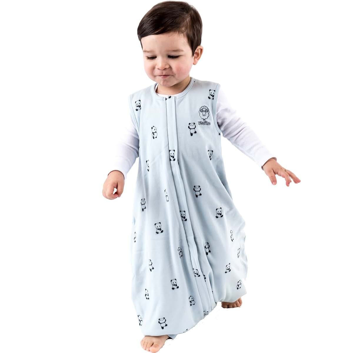 Woolino 4 Season Baby Sleep Bag With Feet In Panda Print