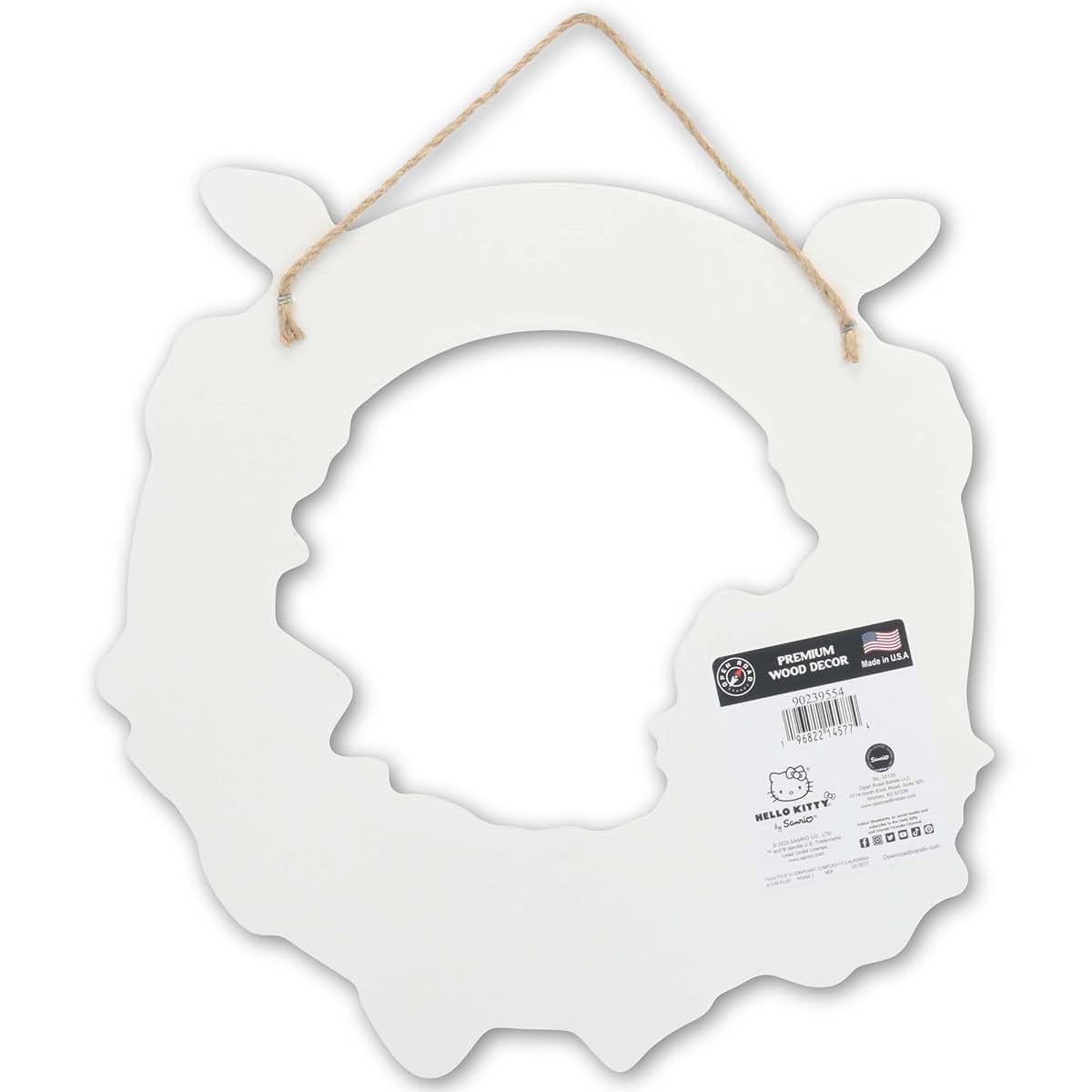 Hello Kitty Bow Wreath Hanging Wood Wall Decor