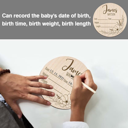 BabyOneStop Personalized Newborn Birth Announcement Sign With Handprint Kit