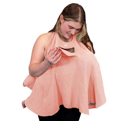 Lookee Looky Muslin Nursing Cover Tusha Peach