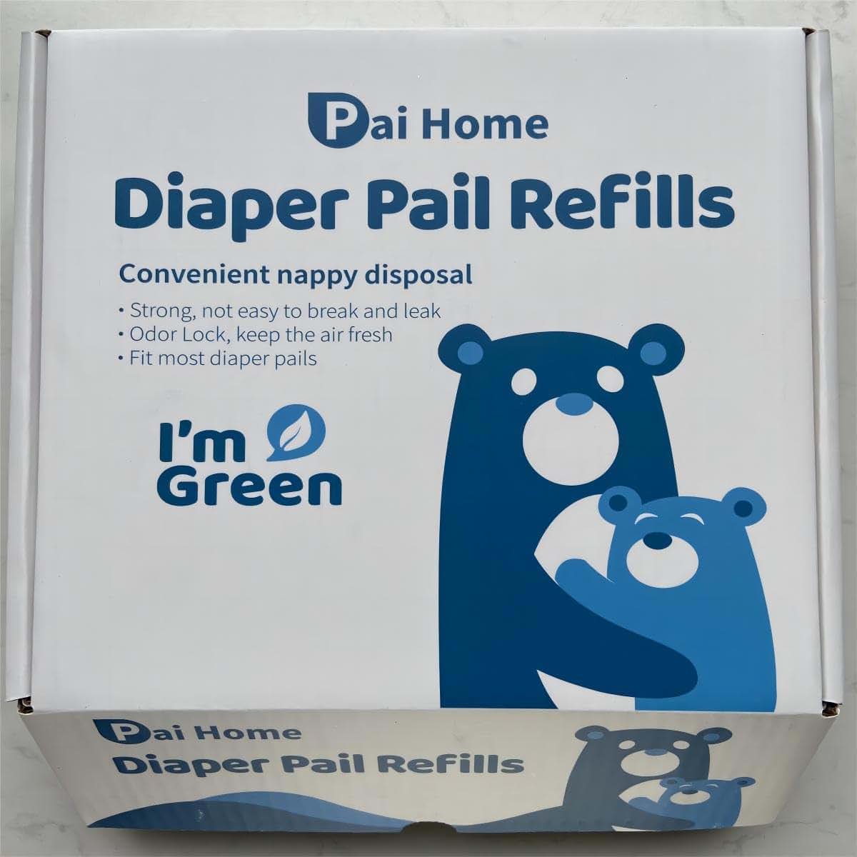 Pai Home Diaper Pail Refill Bags, 9-Pack with 2430 Count, Odor-Lock Technology