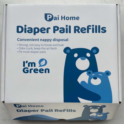 Pai Home Diaper Pail Refill Bags, 9-Pack with 2430 Count, Odor-Lock Technology