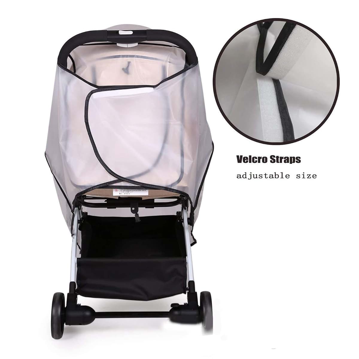 Gsycle Universal Clear Stroller Rain Cover with Breathable Air Holes and Waterproof Zipper (photo 4)