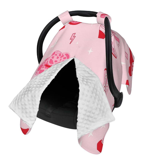 CAYKWVZ Retro Cowgirl Boots Hat Baby Car Seat Canopy Cover Multi Use Shower Gift, Nursing Cover for Mom Nursing Covers