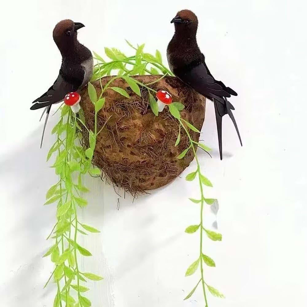 Guanshan 3D Realistic Swallows With Nest Wall Sticker