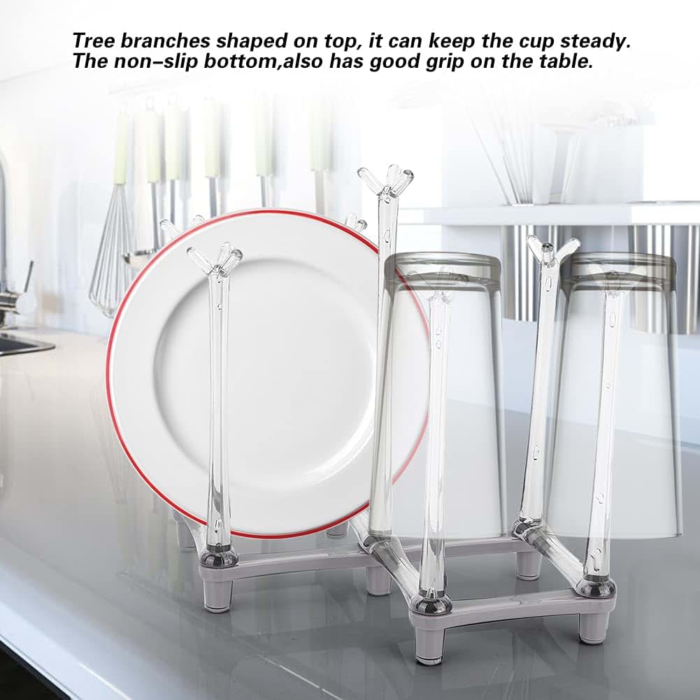 Tomedny Bottle Drying Rack, Retractable Cup Organizer for Kitchen Countertop