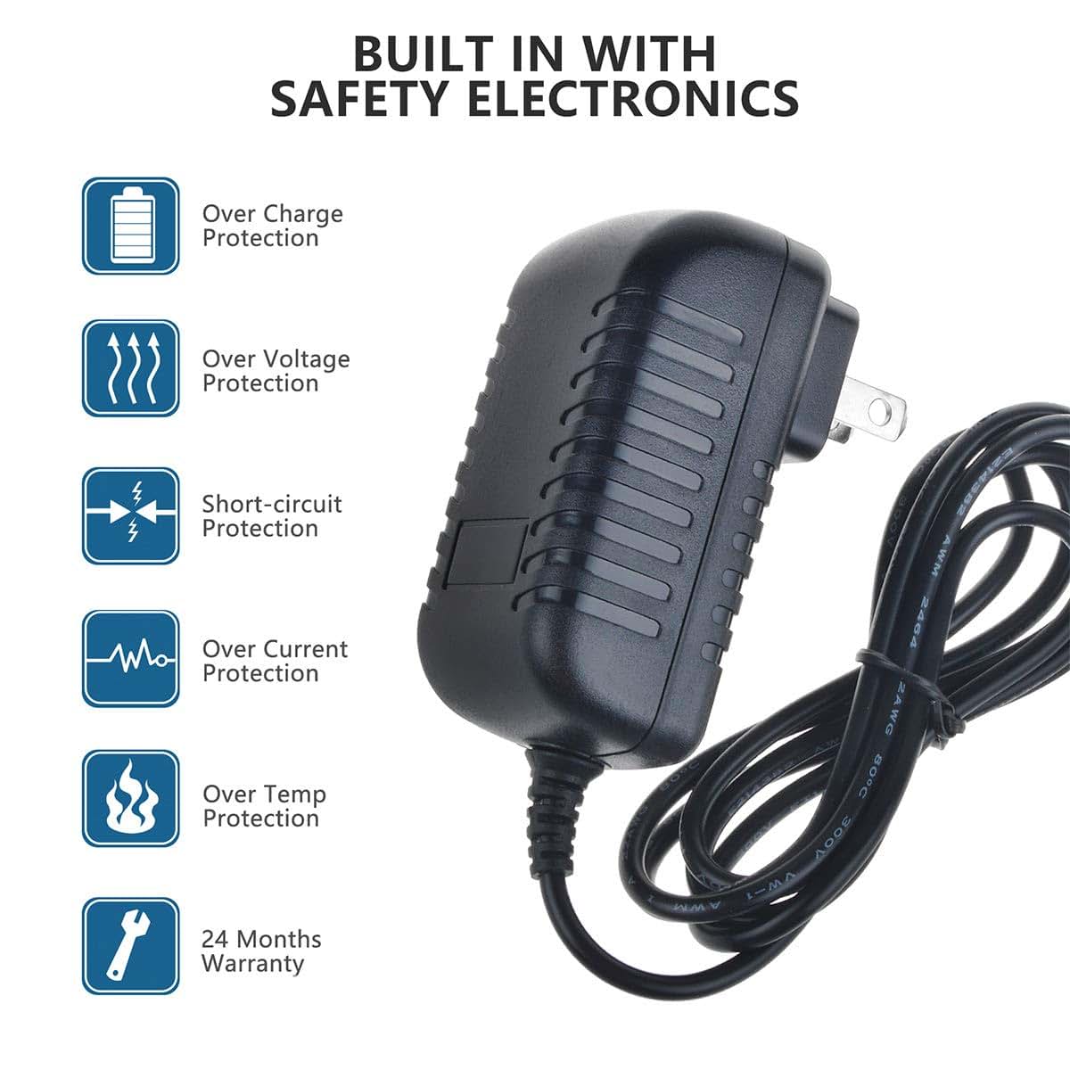SKKSource AC Adapter for Fisher Price V0099 Cradle Swing, 2-Pin Power Supply Cord